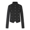 11KN Slim Fit Napoleon Metal Buckle Design Short  Shoulder Jacket