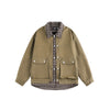STAFFPICK Guochao Retro Plaid Splicing Fake Two-piece Tooling Jacket
