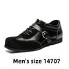 British Flat-bottomed German Training Shoes Square Head Leather Shoes