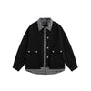 STAFFPICK Guochao Retro Plaid Splicing Fake Two-piece Tooling Jacket