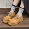 Height Increasing Derby Shoes Couple Big Head Leather Shoes