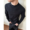 MADEEXTREME Pit Strip Knitted Slack Sweater Old Money Slim Crew Neck Sweater