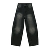 EF JEANS Cat Whisker Old Polished White Wide-leg Scimitar Jeans