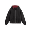 ANSWER ME Contrast Color Inner Hooded Sweater Jacket