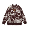 Retro Skeleton Pullover Crew Neck Sweater