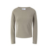 UNF Front Shoulder Lycra Cotton Skin-friendly Solid Color Elastic Basic Casual Crew Neck Long Sleeve Bottom T-Shirt