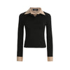 Jimmy Women's Clothing Splicing POLO Collar Fake Two-piece Long-sleeved Women's Autumn  Top