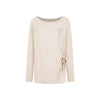 UNBDNS Letter Sticker Diamond Slant Neck Casual Loose Off-Shoulder Long Sleeve T-Shirt