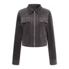 Pokiovo Corduroy Lapel Skinny Short Tooling Jacket
