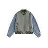 STAFFPICK Trend Stitching Denim Sleeve MA1 Bomber Loose Jacket