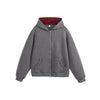 ANSWER ME Contrast Color Inner Hooded Sweater Jacket