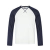 11KN Contrasting Color Simple Splicing Breathable Skin-friendly Top Long Sleeve