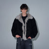 Retro Mountain Carving Thickened Cotton Deconstruction Polished Fur Collar Jackets