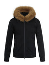 11KN Fur Collar Waist Fleece Hooded Sweater Jacket