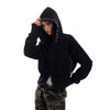 Jimmy Three-dimensional Pearl Short High Street Waist Thin Hooded Sweater Cardigan