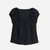 Alright Then Cotton Mulberry Silk Blended V-neck Shoulder Sleeve Shirt