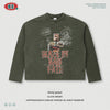 BE Autumn Off-road Style Boxy Waffle Loose Shoulder Direct Injection Printing Long Sleeve