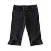 Pokiovo Retro Casual New Double-button Waist Slim-fitting and Thin Hip-lifting Cropped Pants Medium Pants